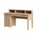 Bureau avec rangement 120 x 55 x 120 cm en bois chêne clair style scandinave
