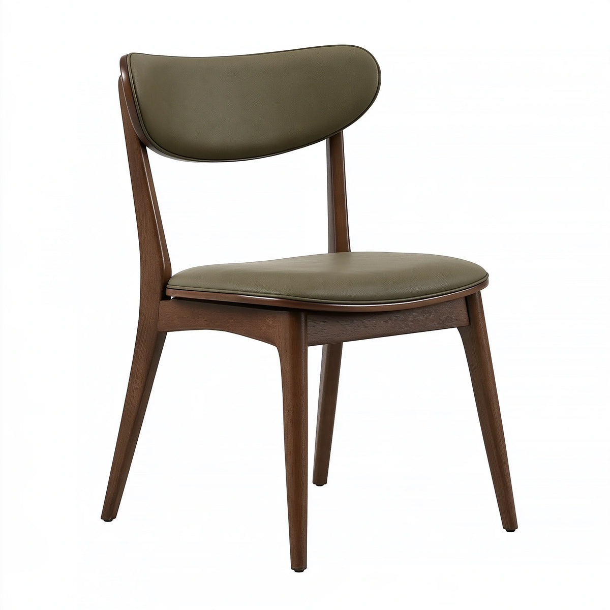 Chaise de salle à manger 52 x 55 x 80 cm bois brun et revêtement vert style rétro