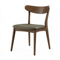 Chaise de salle à manger 50 x 55 x 78 cm en bois marron avec assise vert olive style contemporain