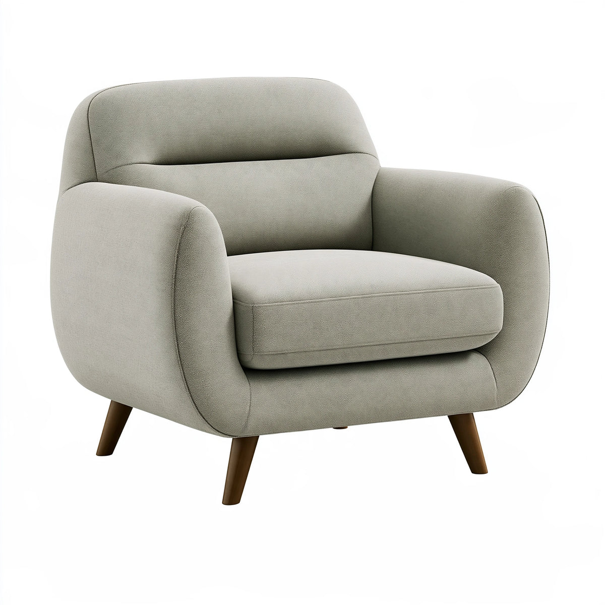 Fauteuil 82 x 78 x 85 cm en tissu vert sauge avec pieds en bois style contemporain