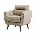 Fauteuil 82 x 85 x 88 cm en tissu beige - style contemporain avec pieds en bois