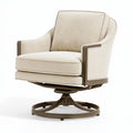 Fauteuil pivotant 85 x 90 x 98 cm en tissu beige style contemporain