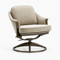 Fauteuil pivotant 76 x 82 x 98 cm en tissu beige avec structure métallique style contemporain inclinable