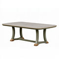 Table de salle à manger 180 x 90 x 75 cm en bois gris et vert style classique