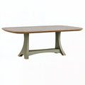 Table à manger ovale 220 x 110 x 75 cm en bois gris vert style contemporain
