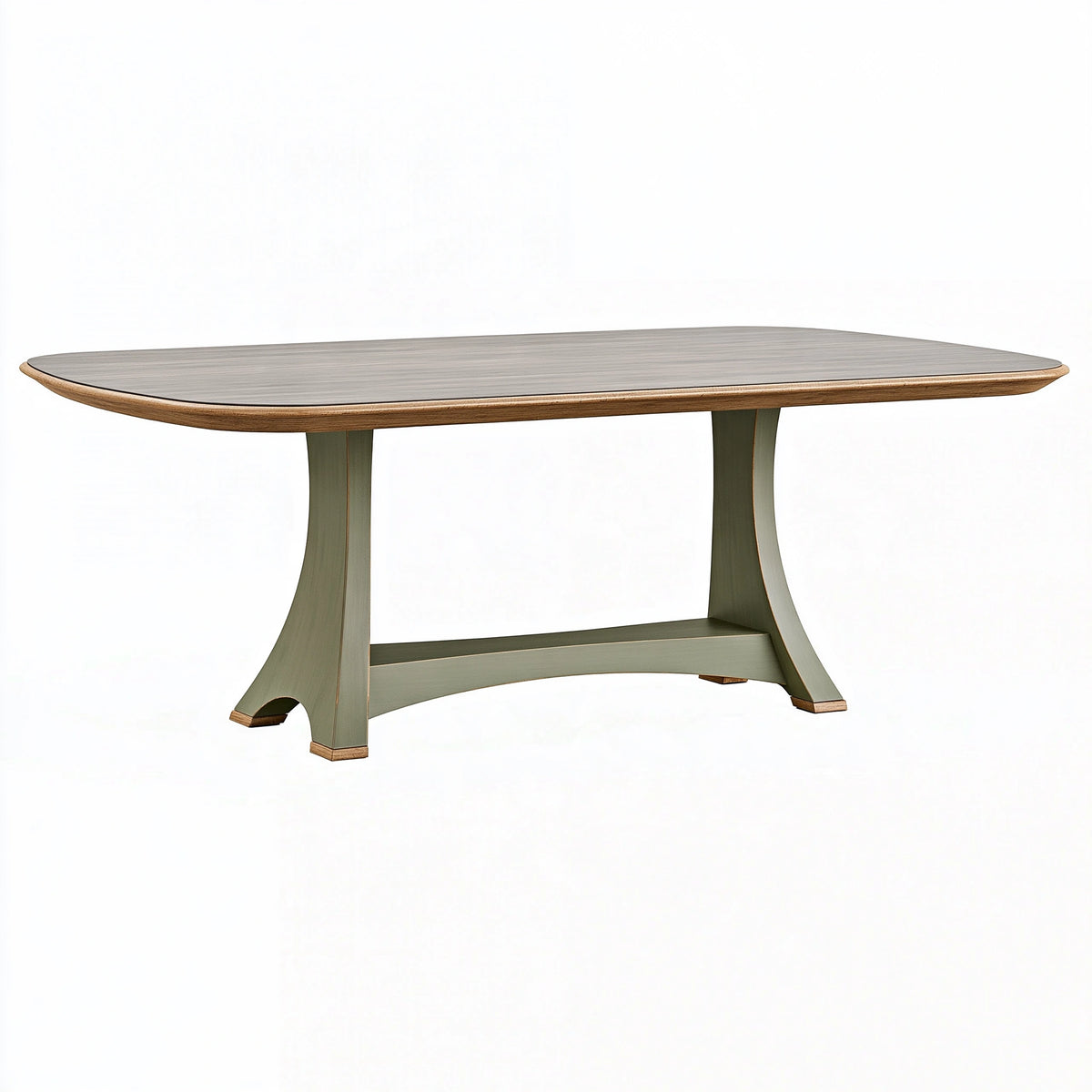 Table à manger ovale 220 x 110 x 75 cm en bois gris vert style contemporain
