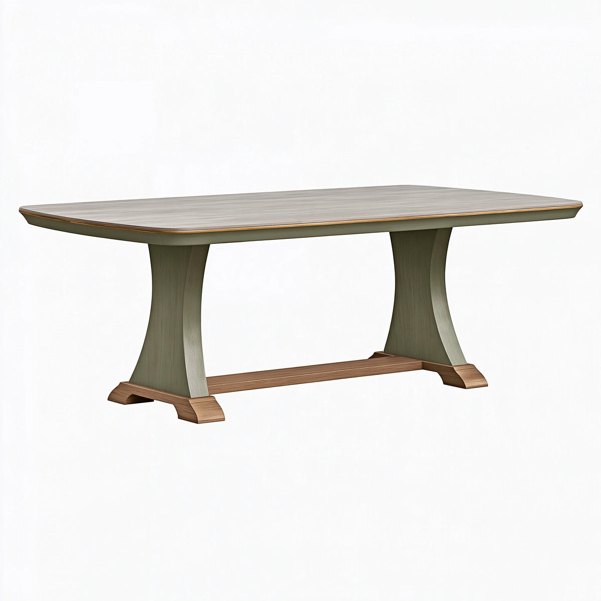 Table de salle à manger 180 x 90 x 75 cm en bois gris vert et brun style classique