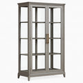 Vitrine 120 x 45 x 200 cm en bois et verre gris style classique à 2 portes